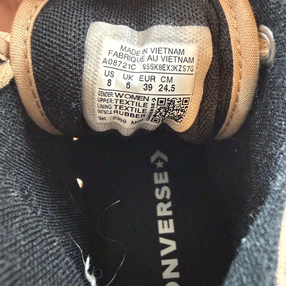 Converse Quilted Floral High Top Sneakers in Tan and Cream - Picture 5 of 5